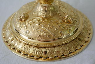 Antique solid silver gilt French Passion Chalice